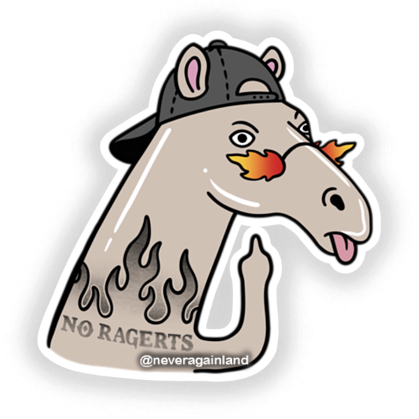 F U Fire Ragertss Horse - Sticker