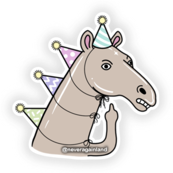 F U Birthday  Horse - Sticker